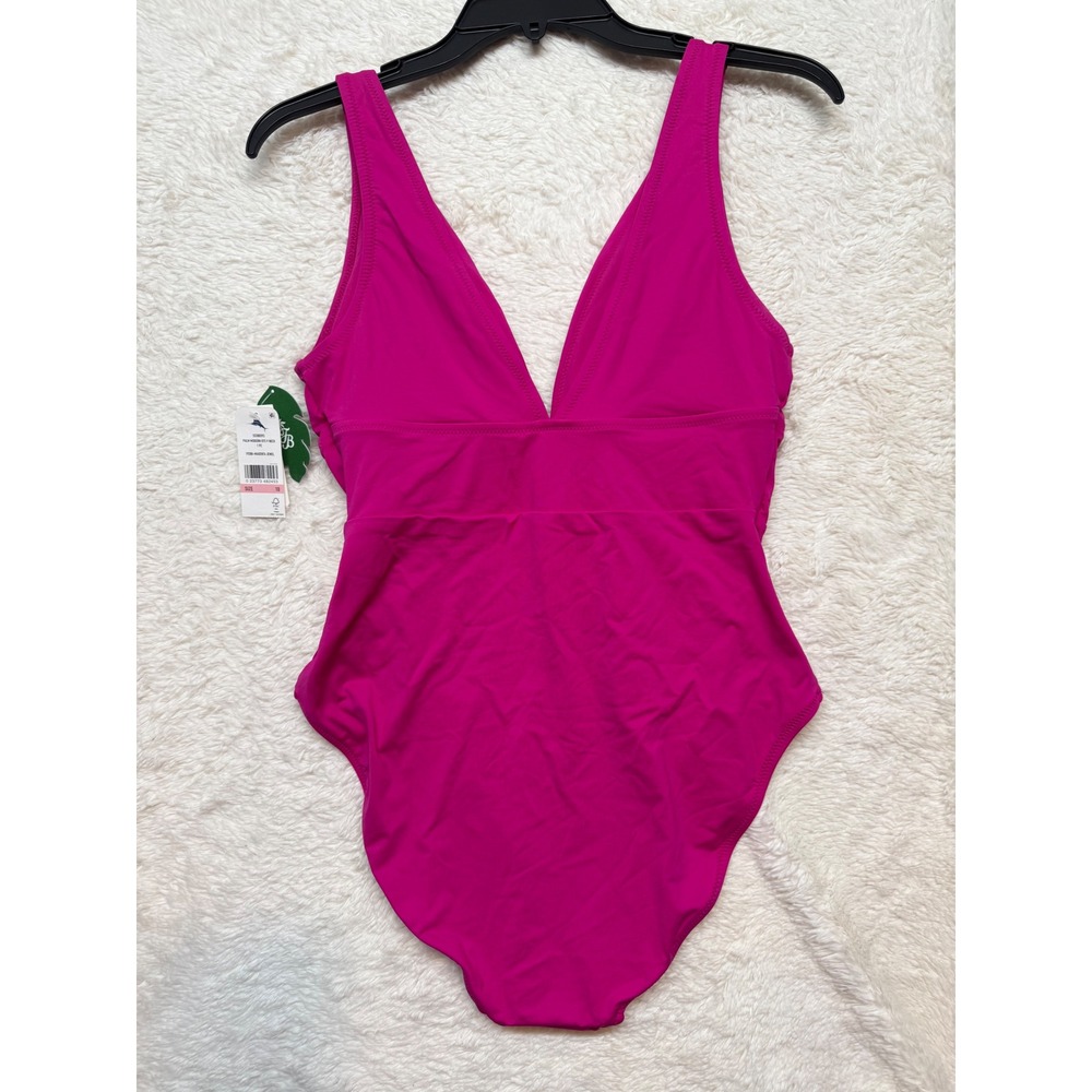 Tommy Bahama Swimsuit Women 10 Palm Modern Deep V-Neck One Piece NEW - Picture 3 of 4